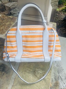 Coach Orange and White Striped Women's Bag